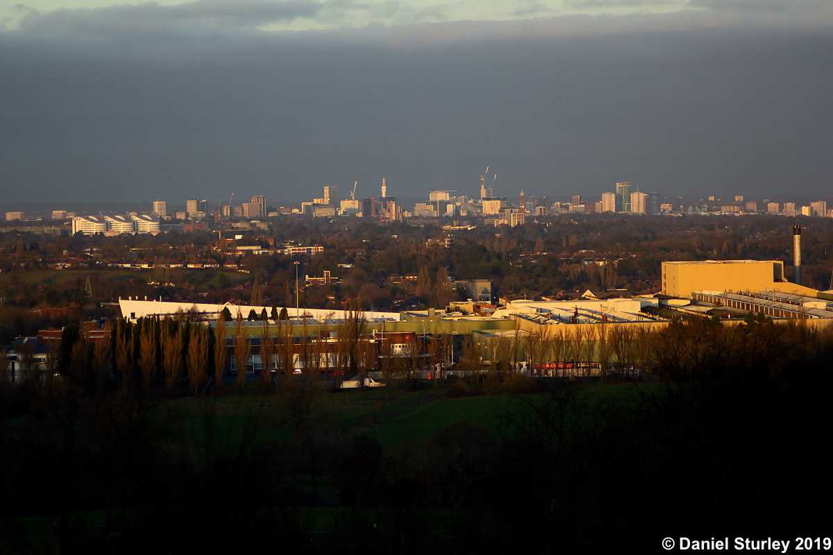 Birmingham, the City Skyline from Lickey Hills - 25th December 2019