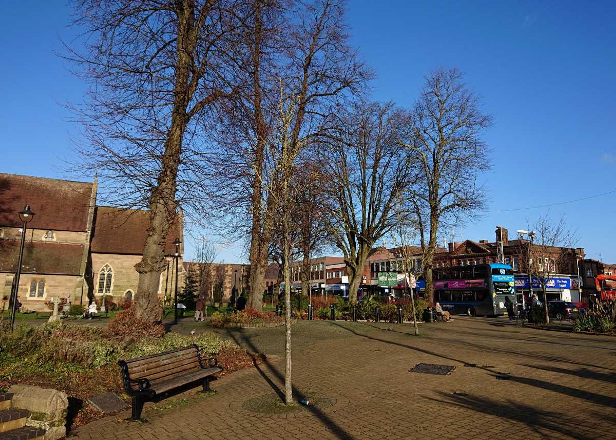 Kings Heath Village Square at Vicarage Road and High Street near All Saints Church