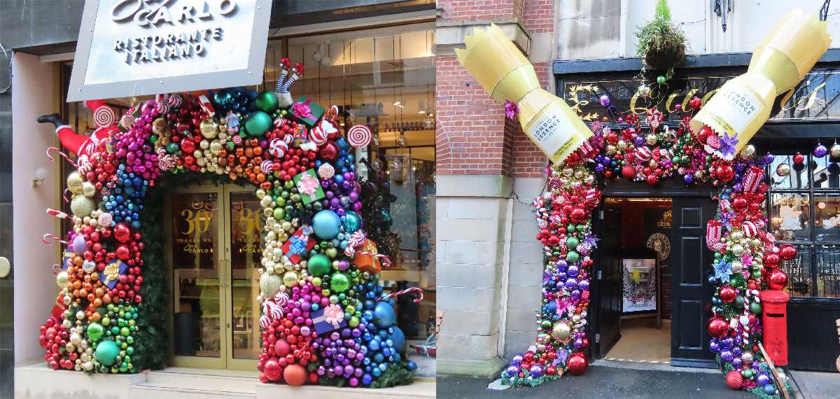 Christmas bauble arches in Birmingham 2023
